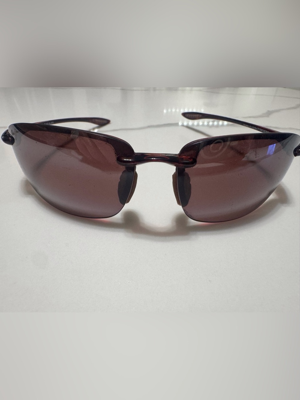 Maui Jim Rimless Sunglasses in Deep Brown